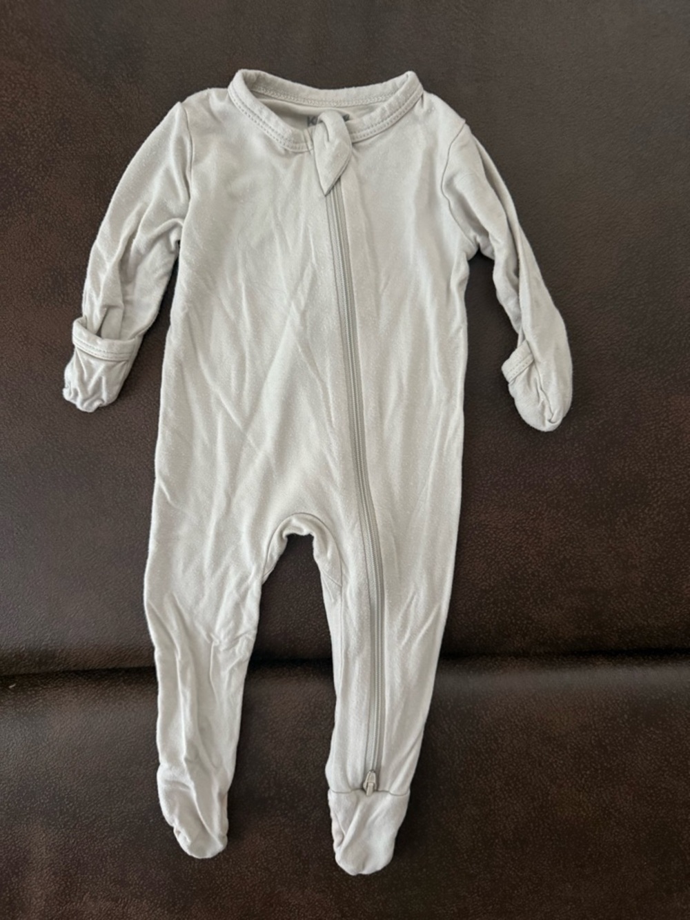 Kyte BABY Light Gray Footed Zipper One-Piece